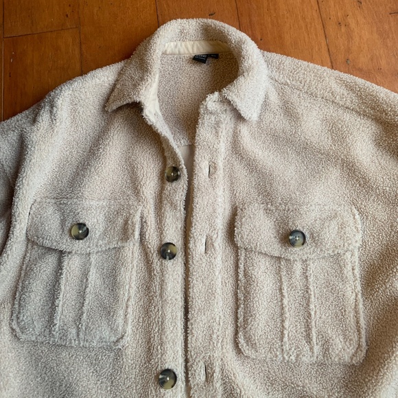 Shearling Faux Shirt Jacket Style Size M - Picture 2 of 6